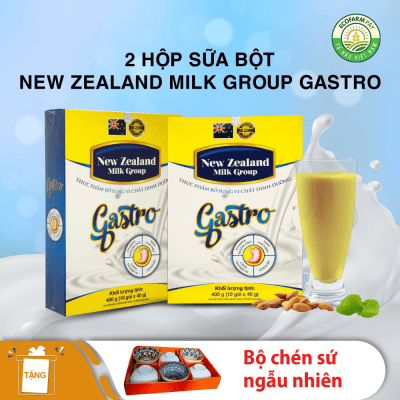  2 Hộp Sữa Bột New Zealand Milk Group Gastro 400g (Dành Cho Người Lớn) - Tặng Bộ Chén Ngẫu Nhiên