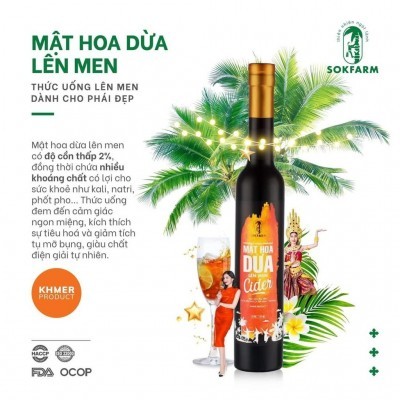 Mật hoa dừa lên men organic Sokfarm 375ml