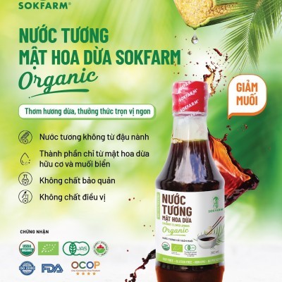  Nước tương mật hoa dừa organic Sokfarm 200ml