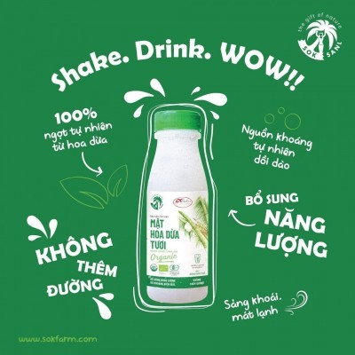 MẬT HOA DỪA TƯƠI ORGANIC SOKFARM 1000ml