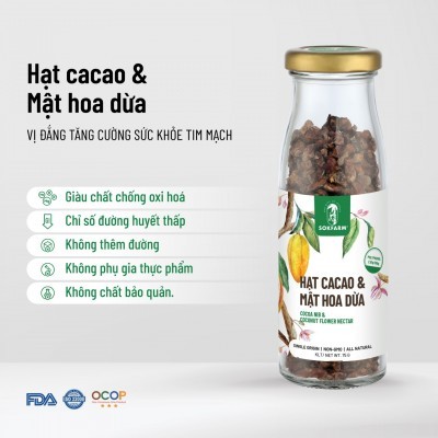 Combo ̀5 chai Hạt cacao & Mật hoa dừa Sokfarm 75gr