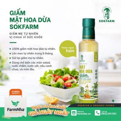 Giấm mật hoa dừa organic Sokfarm 265ml