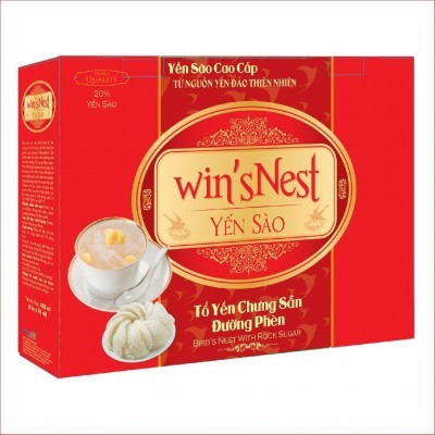 Yến sào win'sNest tổ yến chưng sẵn đường phèn 20% (hộp 6 lọ) phù hợp cho mọi đối tượng và trẻ em từ 1 tuổi trở lên