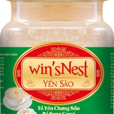 Yến Sào cao cấp win'sNest Tổ Yến Chưng Sẵn Bổ Sung Canxi 20% (6 lọ/ Hộp) kèm túi đựng