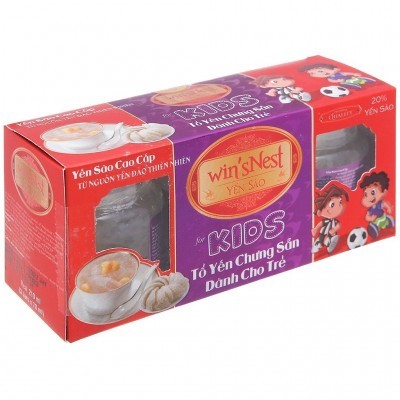 Yến sào cao cấp win'sNest kids 20% tổ yến chưng sẵn dành cho trẻ em (3 lọ /lốc)