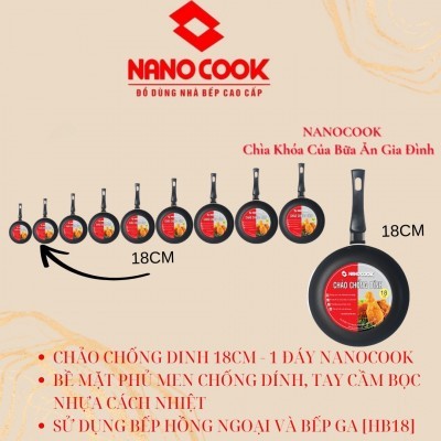 Chảo chống dính Nanocook 18cm - HB18