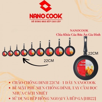 Chảo chống dính Nanocook 22cm – HB22