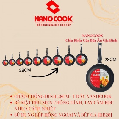 Chảo chống dính Nanocook 28cm – HB28