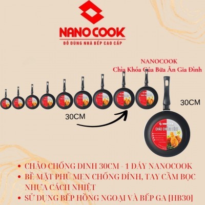 Chảo chống dính Nanocook 30cm – HB30