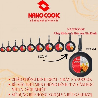 Chảo chống dính Nanocook 32cm – HB32
