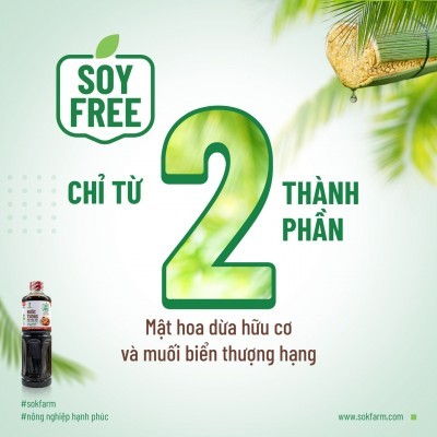 Nước tương mật hoa dừa organic Sokfarm - Dòng chuyên nấu - 1 LÍT