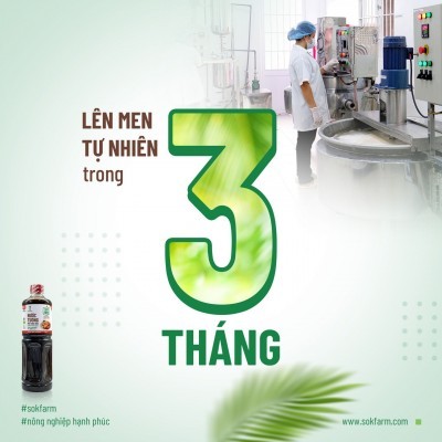 Nước tương mật hoa dừa organic Sokfarm - Dòng chuyên nấu - 1 LÍT