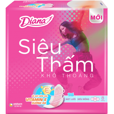 Băng vệ sinh Diana Siêu thấm Siêu Mỏng - 1 gói / 8 miếng