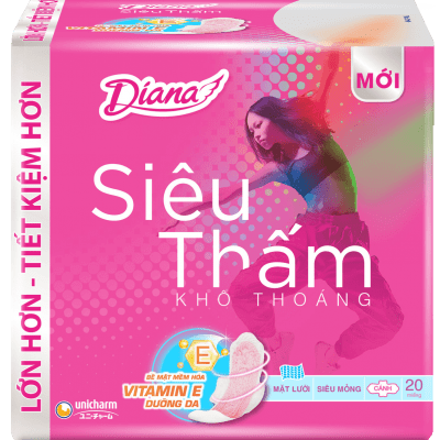  Băng vệ sinh Diana Siêu thấm Siêu Mỏng - thùng 24 gói.