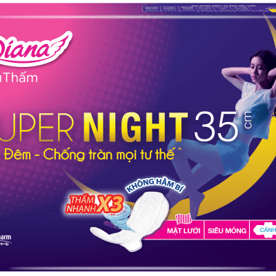  Băng vệ sinh  Diana Super Night -  Ban Đêm 35 cm-  1 bịch / 4 miếng.