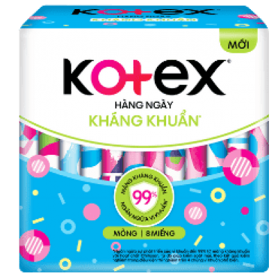  Kotex Hàng Ngày Kháng Khuẩn  - 1 gói / 8 miếng.