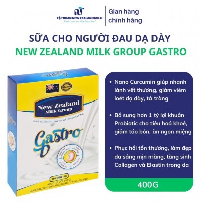 Sữa bột NEW ZEALAND MILK GROUP GASTRO Hộp 400g - Mua 2 hộp được tặng 1 phần quà ngẫu nhiên (1 bộ chén ăn hoa văn cao cấp, 1 ly giữ nhiệt họa tiết,...)