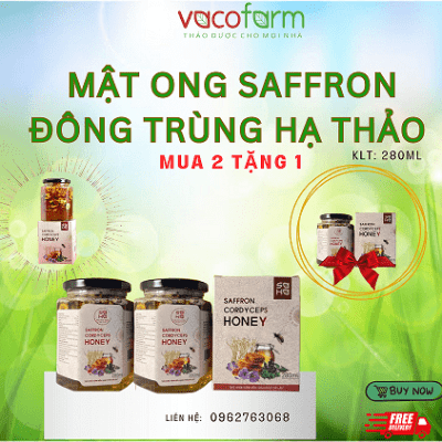 Mua 2 tặng 1 - Đông trùng hạ thảo ngâm mật ong và nhụy hoa nghệ tây, táo đỏ.