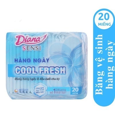 Băng vệ sinh hàng ngày Diana Sensi Cool Fresh-(  1 bịch / 20 Miếng - Xanh Dương)