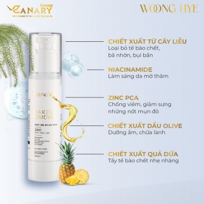 Sữa tẩy trang 3IN1 100ml - 3IN1 Makeup Remover - WOONGHYE