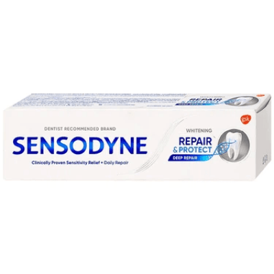 Kem đánh răng Sensodyne Repair And Protect Deep Repair Whitening giảm ê buốt răng, cơ chế phục hồi sâu  - Tuýt 100g