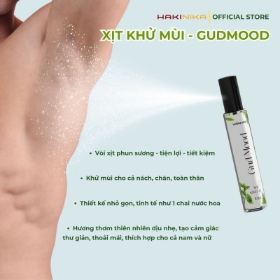 XỊT KHỬ MÙI CƠ THỂ - NÁCH - CHÂN GUDMOOD GIẢM MÙI, HẠN CHẾ MỒ HÔI HƯƠNG THIÊN NHIÊN - 10ml