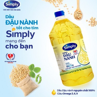 Dầu đậu nành nguyên chất Simply can 2 lít