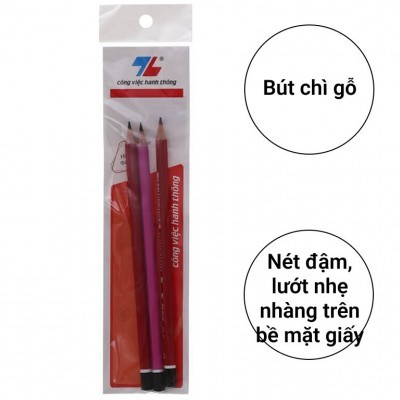 Bút chì gỗ Thiên Long GP-01 16.5cm vỉ 3 cây