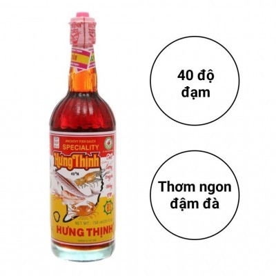 Nước mắm cá cơm đặc sản Hưng Thịnh 40 độ đạm chai 750ml