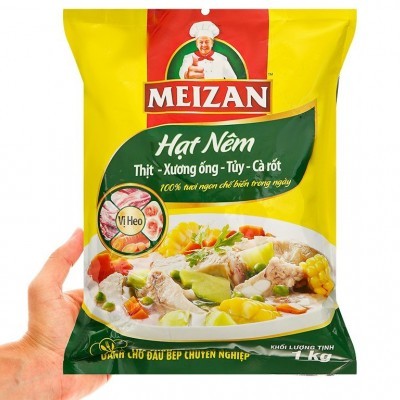 Hạt nêm vị heo Meizan thịt, xương ống, tủy & cà rốt gói 1kg