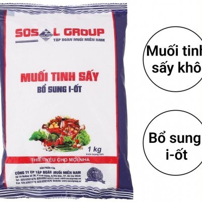 Muối sấy I-ốt Sosal Group gói 1kg