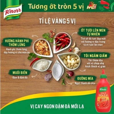 Tương ớt tròn 5 vị Knorr chai 450g