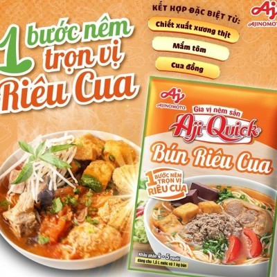 Gia vị nêm sẵn bún riêu cua Aji-Quick gói 54g