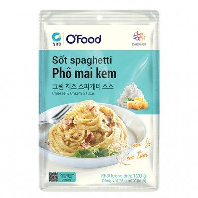 Sốt spaghetti O'food phô mai kem gói 120g