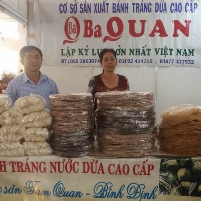 Bánh tráng nước cốt dừa Ba Quan BÌNH ĐỊNH (10 CÁI/XẤP/0,6KG)