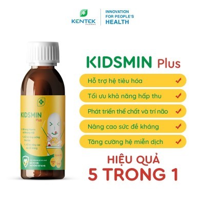 Siro ăn ngon cho bé Kidsmin Plus bổ sung dinh dưỡng, tăng hệ miễn dịch (Chai 100ml)