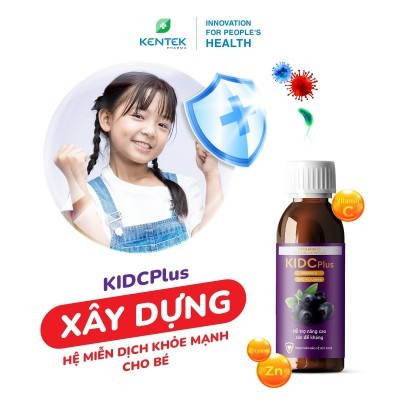 Siro Kid C Plus bổ sung vitamin C & kẽm tăng đề kháng dành cho trẻ em (Chai 100ml)