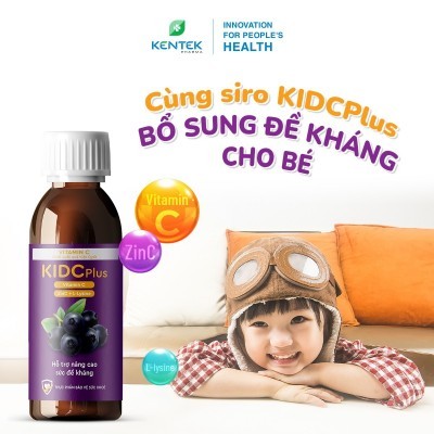 Siro Kid C Plus bổ sung vitamin C & kẽm tăng đề kháng dành cho trẻ em (Chai 100ml)