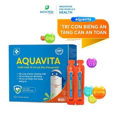 Siro bổ dưỡng Aquavita dành cho bé biếng ăn (Hộp 4 vỉ x 5 ống x 10ml)