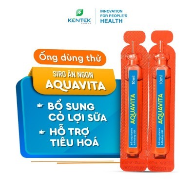 Siro bổ dưỡng Aquavita dành cho bé biếng ăn (Hộp 4 vỉ x 5 ống x 10ml)