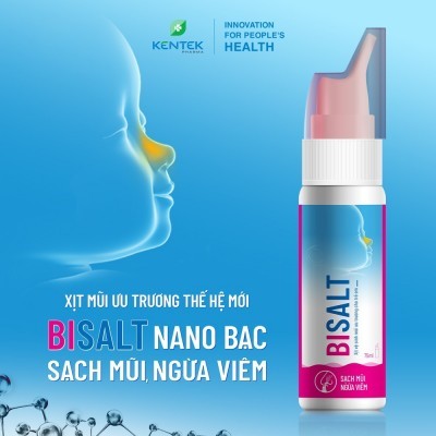 Xịt vệ sinh mũi ưu trương Nano Bạc Bisalt dưỡng xoang dành cho trẻ em (Chai 75ml)