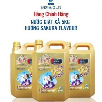 Nước giặt xả Chief  5 in 1 hương Sakura ( Hoa Anh Đào ) - 5kg