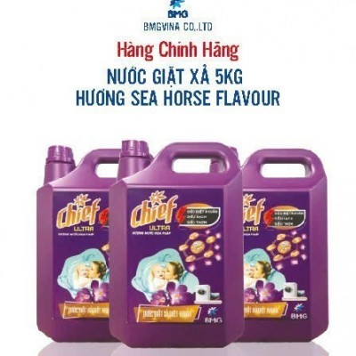 Nước giặt xả Chief 5kg 5 in 1 hương Seahorse ( Cá ngựa )