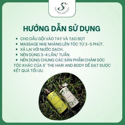 Dầu Gội S The Hair and Body Gừng, Gỗ và Hương Vanilla Thaimina chai 300gr