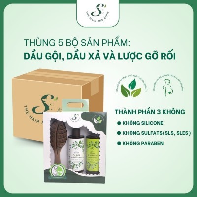 Thùng 5 Bộ Sản Phẩm Chăm Sóc Tóc S’ The Hair And Body Dầu Gội, Dầu Xả, Lược Gỡ Rối