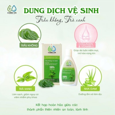  Dung dịch vệ sinh Oganic Trầu không- Trà xanh : 160ml Come-on 