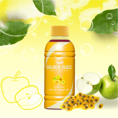 Kombucha vị Sơn tra chanh dây 