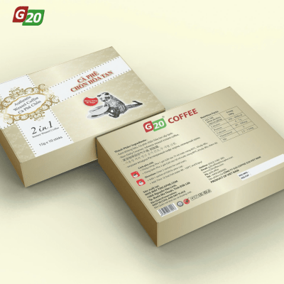 Cà phê chồn hoà tan 2in1 -  G20 Coffee Buôn Mê Thuột - Hộp 10 gói