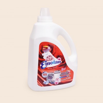 Nước giặt Emolan đánh bay các vết bận cứng đầu trên quần nào hương Downy 4.5L -  Thùng 4 can.