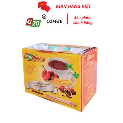 Cacao nhân sâm linh chi - G20 Coffee Buôn Mê Thuột - Hộp 15 gói